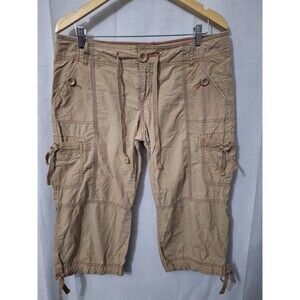 VTG 90's Y2K Old Navy Paratrooper Capri Cargo Pants Womens Sz 10 Military Grunge